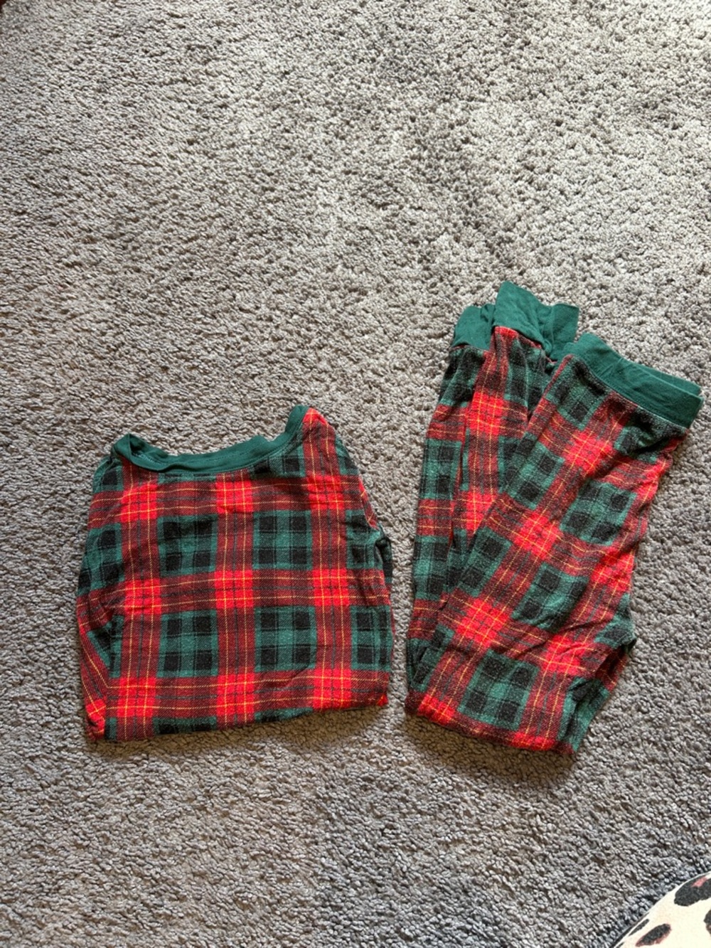 Little Sleepies Red and Green Plaid Kids Pajama Set